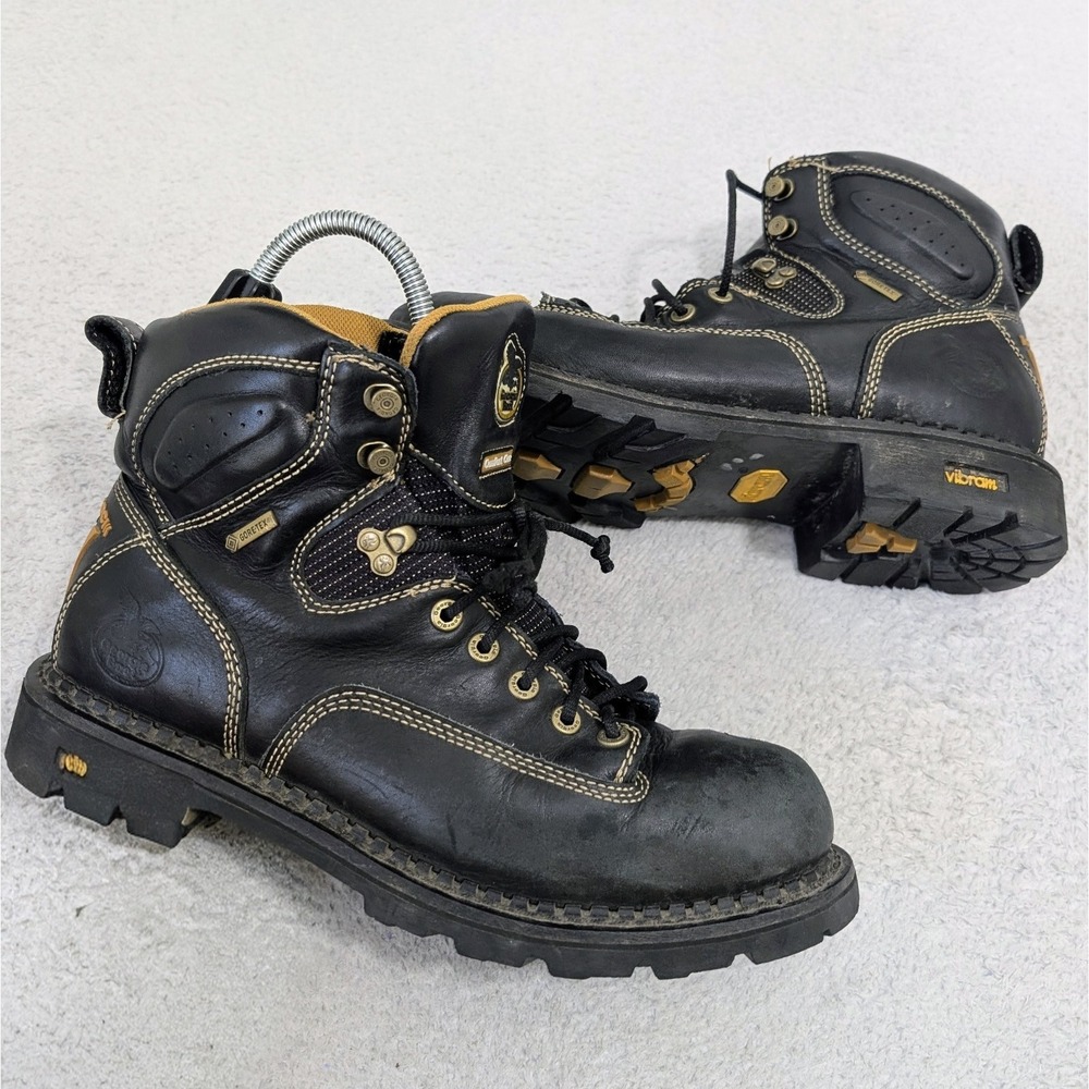 GEORGIA BOOT GORE-TEX VIBRAM‎ BLACK WATERPROOF LACE-TO-TOE WORK BOOTS SZ 10